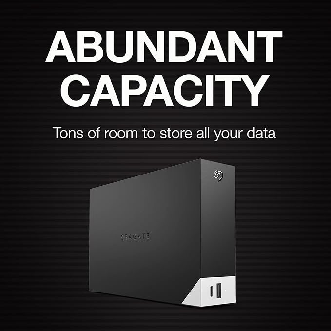 Seagate One Touch Hub 10TB External Hard Drive HDD – USB-C and USB 3.0 port, for Computer Desktop Workstation PC Laptop Mac (STLC10000400)