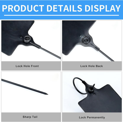 100 Black Plastic Tags Shipping Tags Water Proof Tags for Labeling Shipping Labels Security Seals Writable Marker Ties Hanging Tags Storage Tag with One Marker Pen