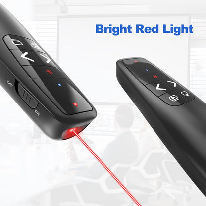 （4 Units） Presentation Clicker with 4 Cases Wireless Presenter Remote PowerPoint Pointer Slide Advancer for Mac Laptop PC Computer Keynote