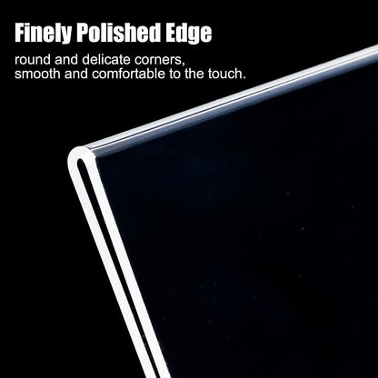 3 pack 8.5x11 Acrylic Sign Holder for Picture Frames, L Shape Clear Plastic, Plastic Sign Holder,Menu Holder, Unbreakable Table Sign Holder for Restaurant, Office, School, Store and Home Use