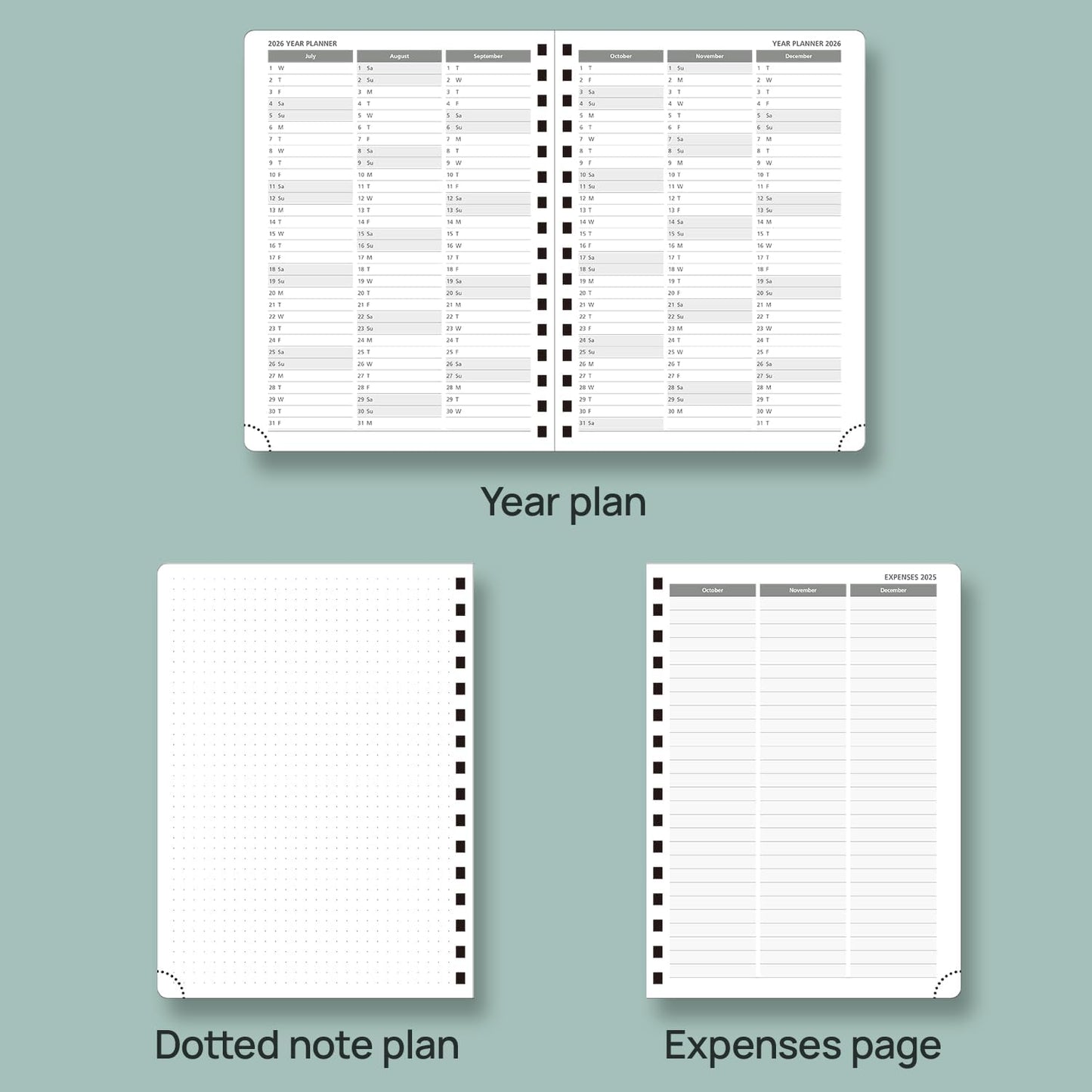 POPRUN Academic Planner 2025-2026 (July 2025-June 2026), Daily Weekly and Monthly Appointment Book (Wirebound Hard Cover - 6.25'' x 8.5'') with Hourly Time Slots, Tabs, 100 GSM - Light Yellow