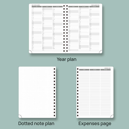 POPRUN Academic Planner 2025-2026 (July 2025-June 2026), Daily Weekly and Monthly Appointment Book (Wirebound Hard Cover - 6.25'' x 8.5'') with Hourly Time Slots, Tabs, 100 GSM - Violet