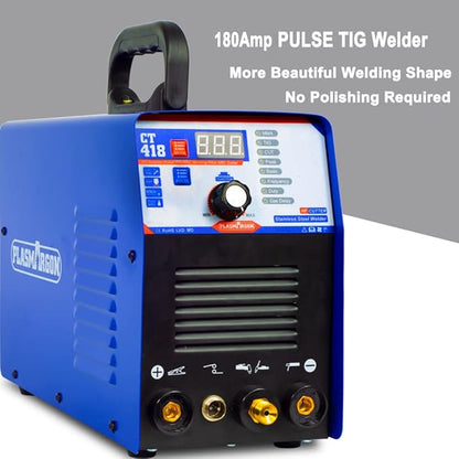 CT418 3-IN-1 110V/220V Multifunctional Plasma Cutter Welder Combo Machine,40A Plasma Cutter/180A Lift TIG/180A Stick Welder,2/5" Clean Cut Digital Display IGBT Plasma Cutting Equipment