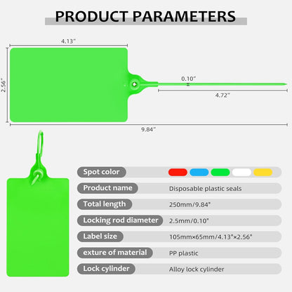 100 Plastic Tags Waterproof Tags for Labeling Shipping Tags Shipping Labels Security Tamper Seals Hanging Tags Writable Marker Ties Storage Tag with One Marker Pen (Green)