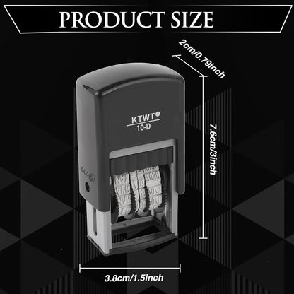 Date Stamp, Self-Inking Date Stamps, US Format MMM-DD-YYYY, Black Impression – 3/4" x 1", Self-Inking Date Stamp for Marking Office documents, Legal Papers, Bills, Mail, Teachers Correcting Homework