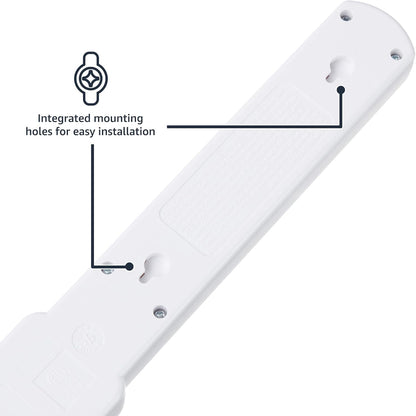 Amazon Basics Surge Protector Power Strip, 6-Outlet with 200J Protection, 2ft Extension Cord, Rectangle, White (2 Pack)