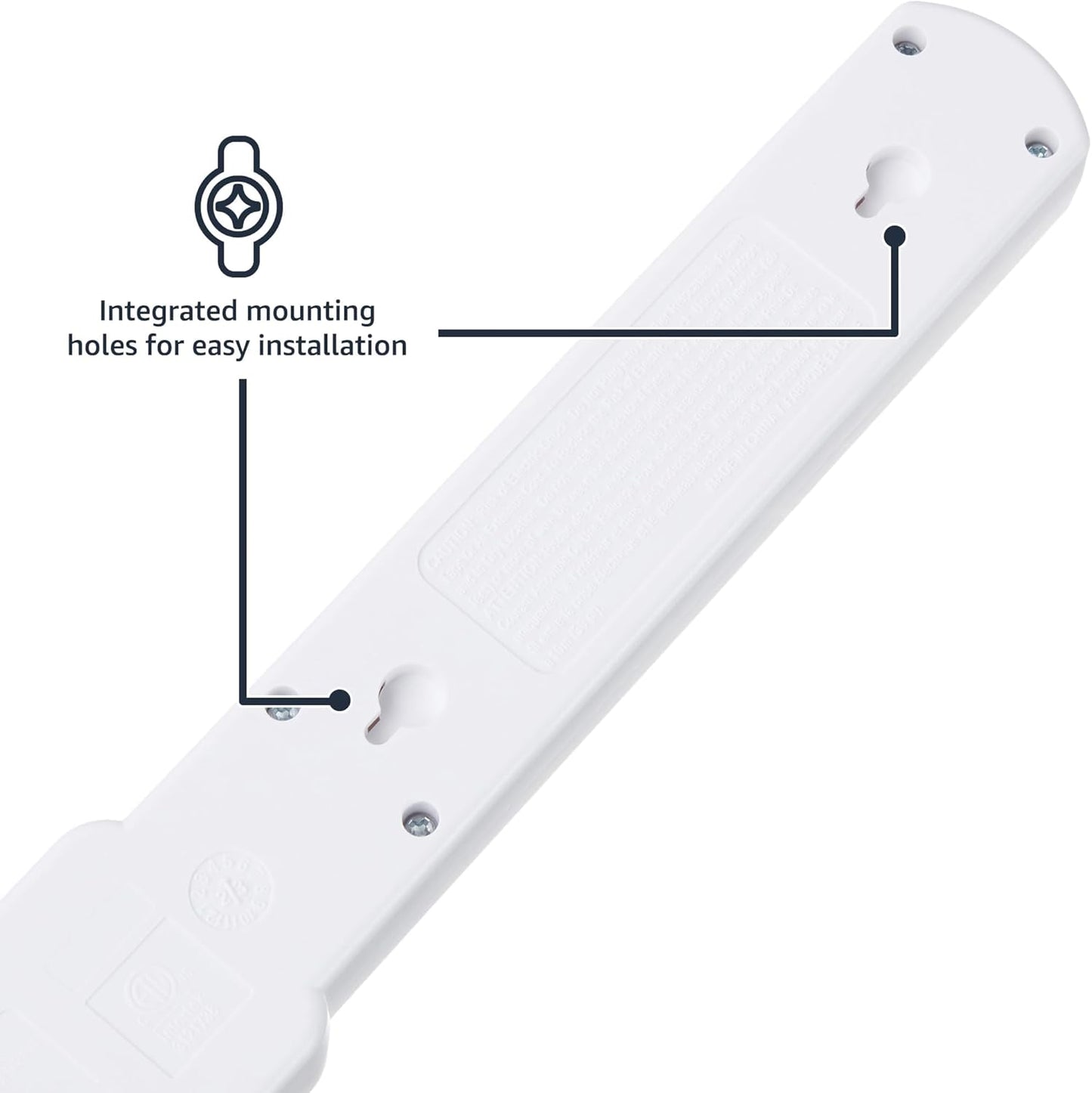 Amazon Basics Surge Protector Power Strip, 6-Outlet with 200J Protection, 2ft Extension Cord, Rectangle, White (20 Pack)