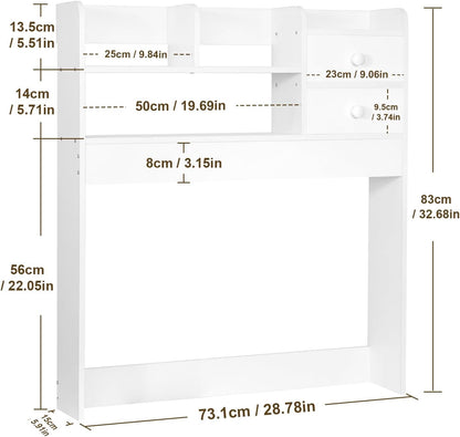 YGYQZ Wood Desk Shelf Organizer, Desk Hutch Top Only, Book Shelf for Comuputer Display Rack Storage Stand for Office, Home, Dorm