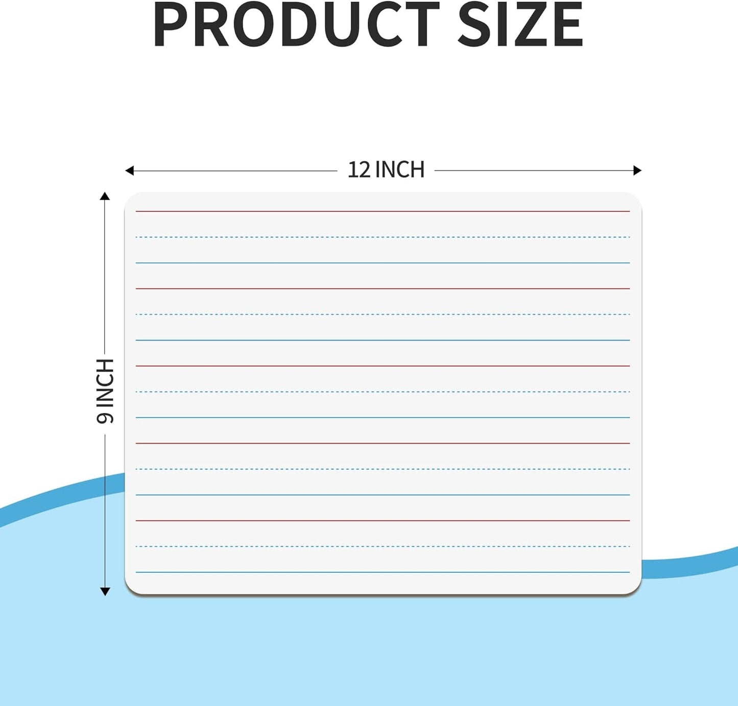 12PCS Dry Erase Boards,9"x12" Double Sided Small Whiteboards with Lines,Students,Education Teacher Classroom,Mini Portable Drawing Learning Lapboards with Colors Pens and Erasers.