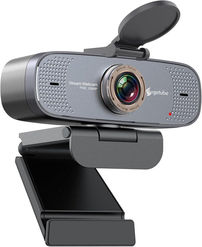 Angetube 1080P HD Webcam with Privacy Shutter Dual Noise-Cancelling Mic PC Camera Webcams, Wide 90° View, USB Plug & Play for Video Conferencing, Streaming, Zoom/Skype/YouTube for PC/Desktop/Laptop