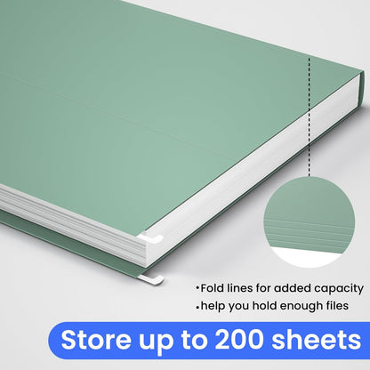 Hanging File Folders Letter Size, 50 Pack File Organizer Folders, 1/5-Cut Tabs with Hanging File Folder Frame, Heavy Duty 1 Inch Expansion, Stay Organized for Your Home and Office Bulk File.