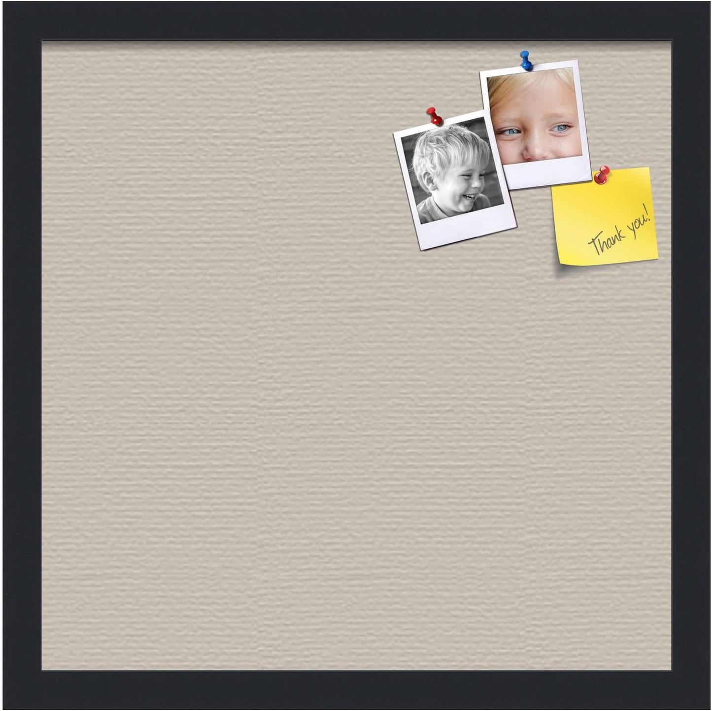 PinPix 16x16 Inch Cork Bulletin Board. This Decorative Framed Pin Board Comes with Desert Pastel Design and a Satin Black Frame. Ideal for Home Office Decor or Message Board (PinPix-1815)