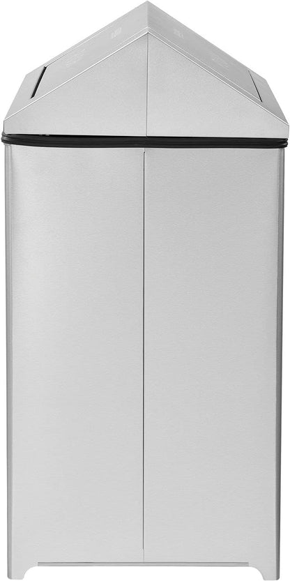 Global Industrial 40 Gallon Stainless Steel Swing Top Receptacle