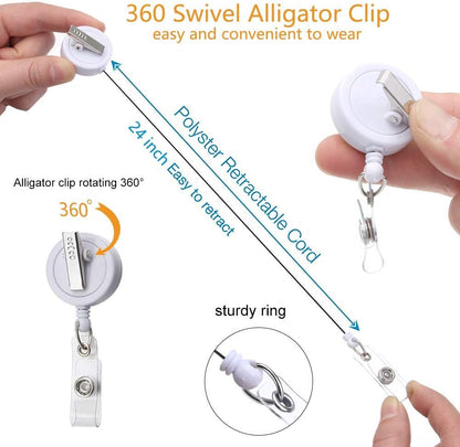 Nurse Retractable Badge Reel, Cute Badge Holder with Alligator Clip, Nurse Badge Clip for ID Card Holders (Stethoscope)