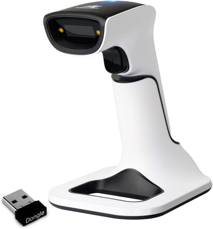 ScanAvenger Wireless Portable 1D&2D with Stand Bluetooth Barcode Scanner: 3-in-1 Handheld Scanner, Rechargeable Battery for Inventory - USB Bar Code/QR Reader (1D&2D with Next Gen Stand)