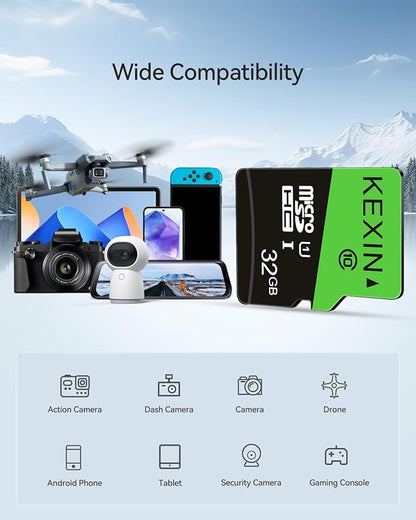 KEXIN 3 Pack 32GB Micro SD Card Memory Card MicroSDHC UHS-I Memory Cards Class 10 High Speed Card, C10, U1, 32 GB 3 Pack