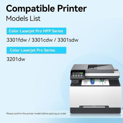 218A Toner Cartridges 4 Pack Compatible Replacement for HP 218A 218X Toner Cartridges for Color Laserjet Pro MFP 3301fdw 3301cdw 3201dw 3301sdw Printer W2180A W2180X High Yield (No Chip)(BCMY,4 Pack)