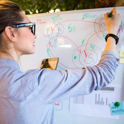 XBoard Magnetic Whiteboard 36 x 24 Inch, Dry Erase White Board for Wall with Marker Tray 3' x 2' | Aluminum Frame Message Presentation Board for Home School & Office