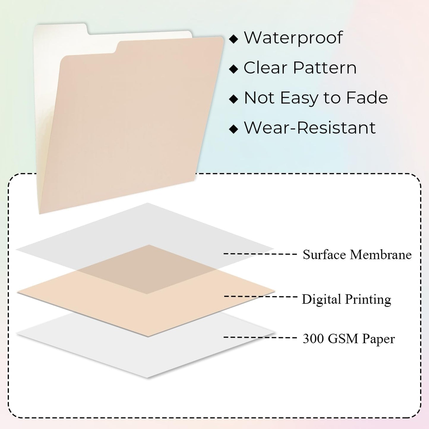 Y YOMA 12 Pack Colored File Folders Letter Size Gradient File Folder with 1/3-Cut Tab Cute Pretty Decorative Heavyweight Filing Folder File Organizers for Office School Home Desktop, Coco Mocha