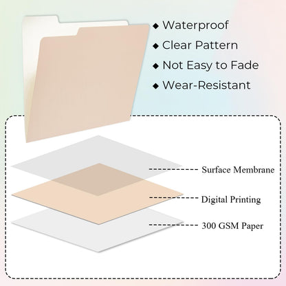 Y YOMA 12 Pack Colored File Folders Letter Size Gradient File Folder with 1/3-Cut Tab Cute Pretty Decorative Heavyweight Filing Folder File Organizers for Office School Home Desktop, Coco Mocha