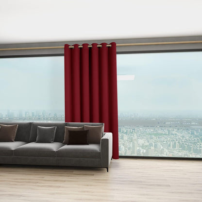 BONZER Room Divider Curtains Total Privacy Wall Room Darkening Grommet Wide Blackout Curtain Panels for Shared Room, 108L x 70W Inch (9L x 5.8W ft), 1 Panel, Red
