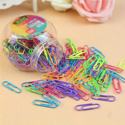 Coideal Colored Small Paper Clips Vinyl Coated, 200 Pack 28mm Assorted Color Mini Paperclips Holder Colorful for School, Office