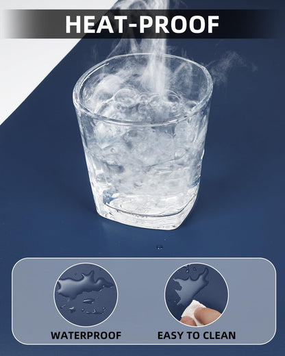 Desk mat Large, Leather Desk Pad Protector,Office Desk Mat,Mouse Pad, Non-Slip Desk Blotter, Laptop Desk Pad, Waterproof Desk Writing Pad for Office&Home (Midnight Blue, 48" x 24")