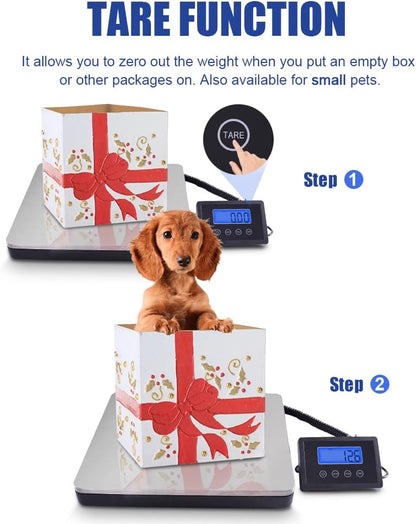 Fuzion Shipping Scale 360lb x 0.1lb, Stainless Steel Postal Scale with Timer/Hold/Tare, Digital Shipping Scale for Packages/Luggage, Battery & AC/DC Adapter