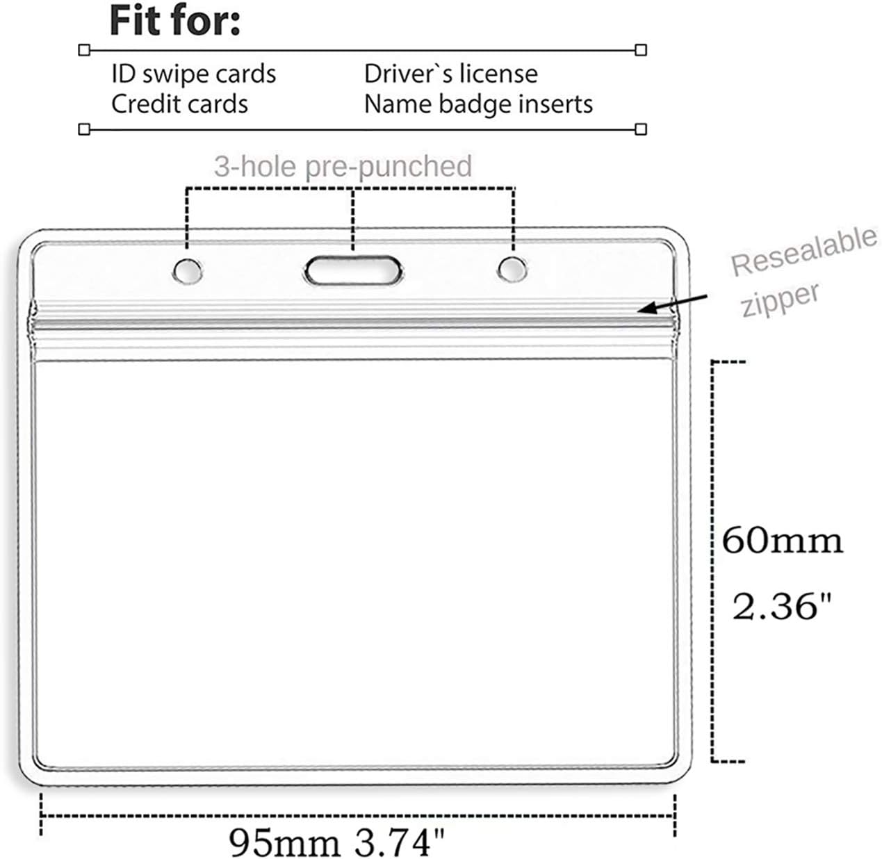 Beebel ID Badge Holder Lanyards with Waterproof Badge Card Bulk Lanyard for Name Tags Holders(Purple)