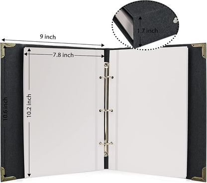 Vienrose Photo Album Self Adhesive 40 Pages Hardcover with DIY Scrapbooking Kit 3 Rings Paper Scrapbook for Lover Friends Kids Wedding Black