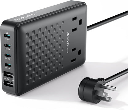 Charging Station 140W USB C Charger Block, Upgraded GaN III 8-in-1 Fast Charging Station Hub，PD 100W Laptop Charger Adapter Compatible with Compatible with MacBook Air/Pro,iPhone16/15,Galaxy S24 etc