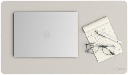 Smead Desk Pad, Vegan Leather Desk Mat with Non-Slip Faux Suede Backing, Perfect Desk Organizer for Office Decor, 23.6” x 13.7” Small, Sandstone (64836)