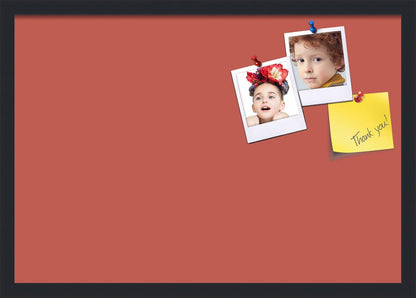 PinPix 26x18 Inch Cork Bulletin Board. This Decorative Framed Pin Board Comes with Crimson Pastel Design and a Satin Black Frame. Ideal for Home Office Decor or Message Board (PinPix-1807)