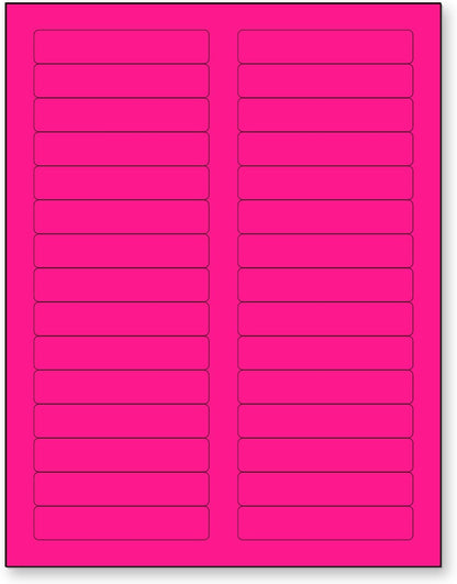 NextDayLabels - 8-1/2 x 11 Neon Color High Light Fluorescent Labels for Laser & Inkjet Printer (Pink Fluorescent, 2/3" x 3-7/16" - 30 Per Page | 750 Labels)