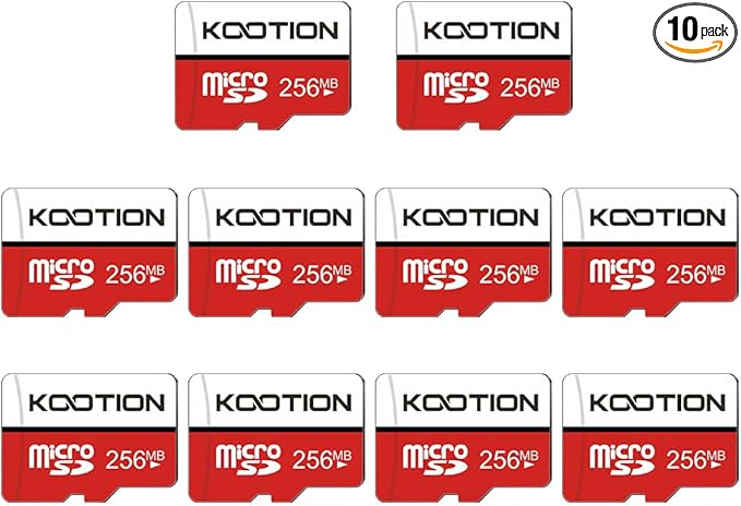 256MB Micro SD Cards 10-Pack, KOOTION Mini Flash Memory Card C4 Low Capacity for Old Phones/MP3 and Small File Transfer (Pack of 10 256MB)