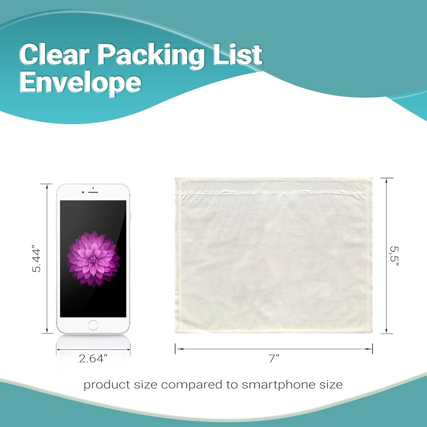 APQ Clear Top Loading Packing List Envelopes, 7 x 5.5 Inches. 1000 Pack Packing Slip Envelope Pouches. Self-Seal Plastic Shipping Label Pouches. Durable Packing List Mailing Envelopes for Documents