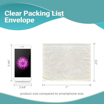 APQ Clear Top Loading Packing List Envelopes, 7 x 5.5 Inches. 1000 Pack Packing Slip Envelope Pouches. Self-Seal Plastic Shipping Label Pouches. Durable Packing List Mailing Envelopes for Documents