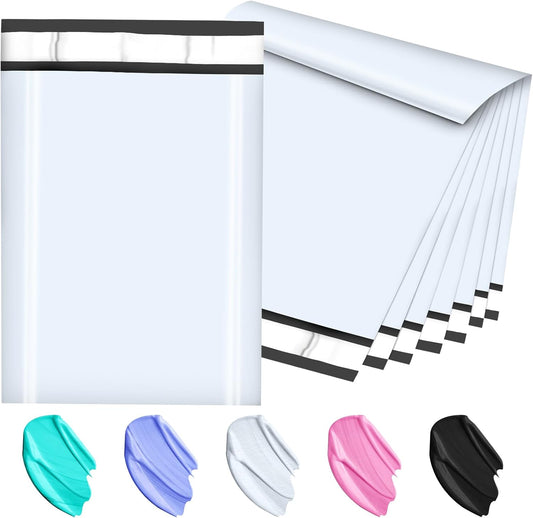 Poly Mailers 10x13 Inch 200 Pcs, White Shipping Bags, Mailing Envelopes with Self Seal Adhesive Strip, Waterproof and Tear-Proof Poly Bags for Non-Fragile Items.