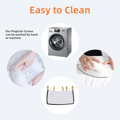 Portable Projector Screen 60inch,Movie Projection Screen,Indoor Projector Screen and Stand, 16:9 Projector Screen 4K HD Wrinkle-Free Lightweight