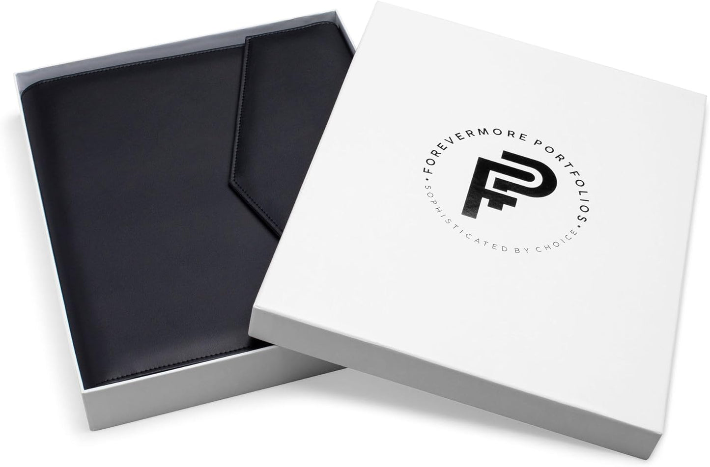 Padfolio Binder Organizer for Women | Faux Leather Portfolio Folder for Resume, Documents, Notebook, Tablet and Business Cards | Notepad Included - Black