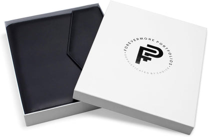 Padfolio Binder Organizer for Women | Faux Leather Portfolio Folder for Resume, Documents, Notebook, Tablet and Business Cards | Notepad Included - Black