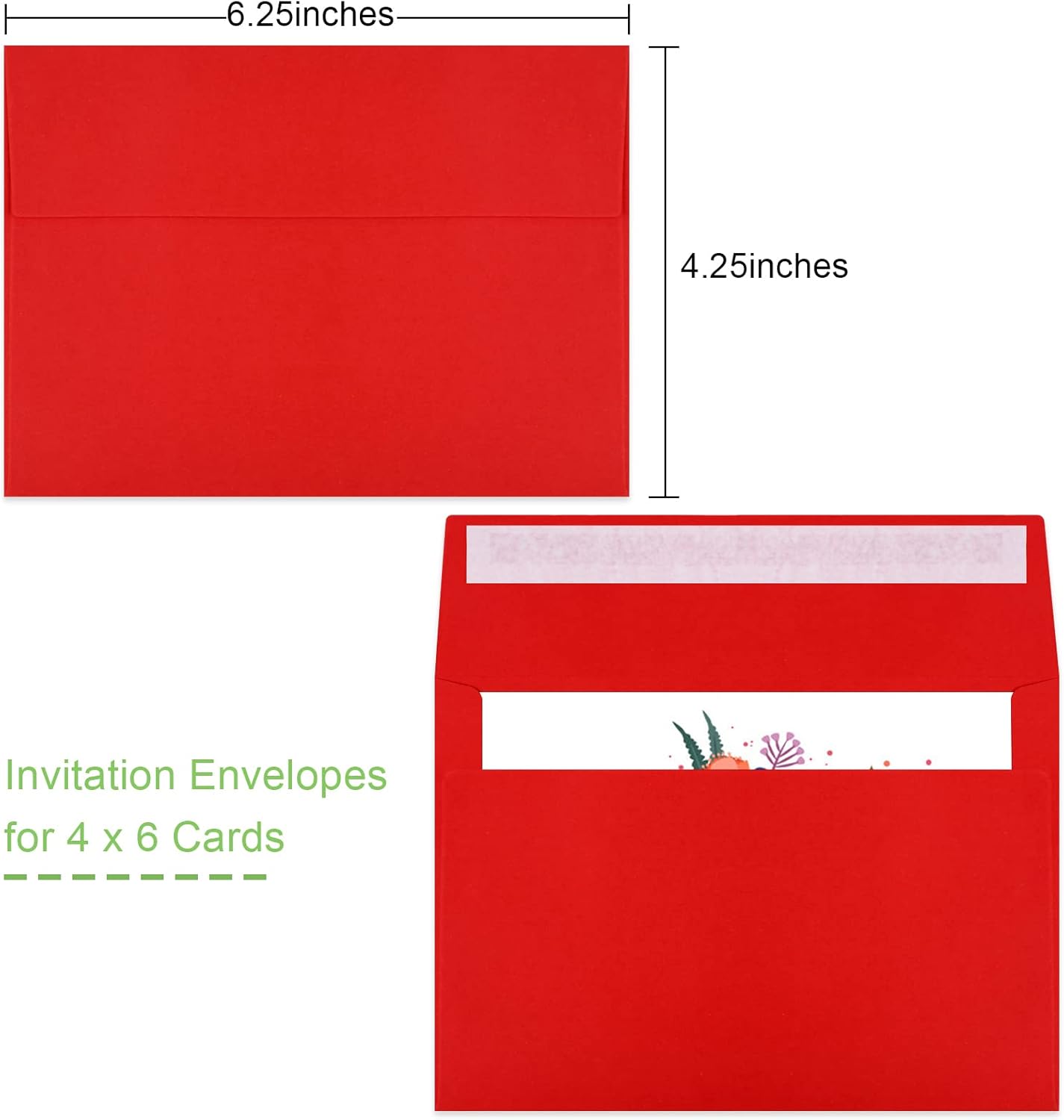70 Packs A4 Envelope, Red A4 Envelopes, 4x6 Photo Envelopes for Invitations, Envelopes Self Seal for Weddings, Baby Shower, Photos, Postcards, Greeting Cards, Mailing