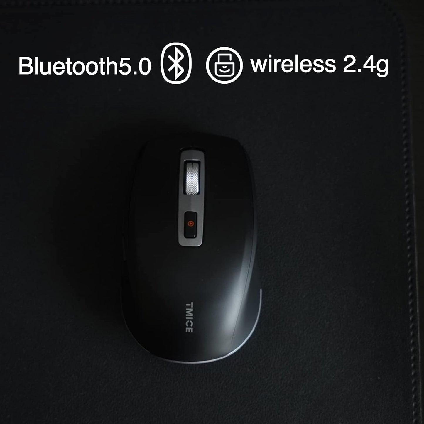 TMICE TKM01A Wireless Bluetooth Mouse Shots Controller Dual Mode (Bluetooth 5.0/ Wireless 2.4GHz) TikTok Controller and Mouse for iPhone, iPad, iOS, Android, Windows Black