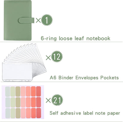 Money Saving Binder, Savings Challenges Book with for Cash Envelopes, 12pcs Zipper Envelopes A5 Budget Binder, Budget Planner for Managing Budgets and Saving Money -(Green-9.2IN)