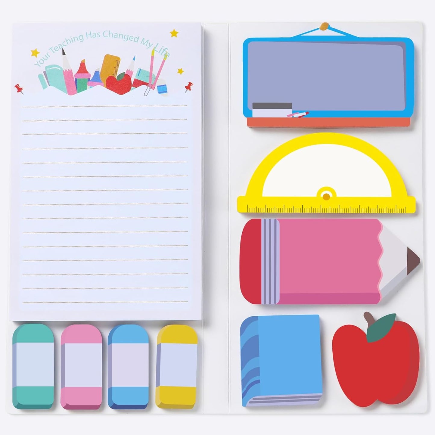 Hommie Sticky Notes Set, Teaching is A Work of Heart Divider Sticky Planner Sticky Note Teacher Appreciation Gift for School Supplies, Bible Supplies, Office Book Notes
