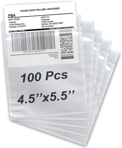 Coopaty 4.5" x 5.5" Packing List Envelope, Shipping Label Pouch, Clear Adhesive Packing List Pouches for Invoice/Documents/Labels (100 Pack)
