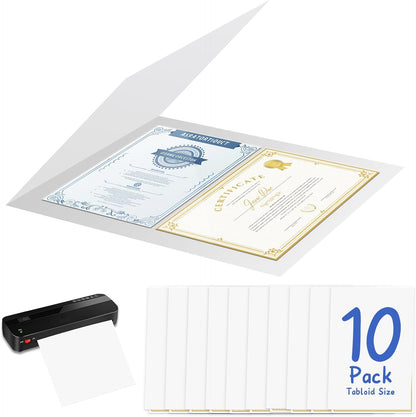 10 Pack ID Card Size Laminator Carrier Sleeve 11.75X17.75 Inch Thermal Laminating Carriers Sheets Protection Thermal for All Brand Laminating Pouches Work Permits Pass Cards Student ID Cards