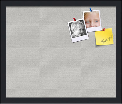 PinPix 18x15 Inch Cork Bulletin Board. This Decorative Framed Pin Board Comes with Light Stone Design and a Satin Black Frame. Ideal for Home Office Decor or Message Board (PinPix-1809)