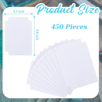 Lewtemi 450 Pcs Trading Card Dividers Page Dividers with Tabs Plastic Playing Sports MTG Card Separators with Side Labels for Games Sports(White)