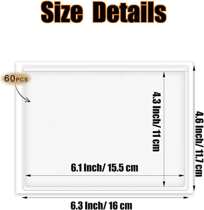 60 Pack Clear Self Adhesive Label Pockets, Label Holders Index Card Pockets Card Holder Shelf Label Holder for Organizing and Protecting (4 x 6 inches)